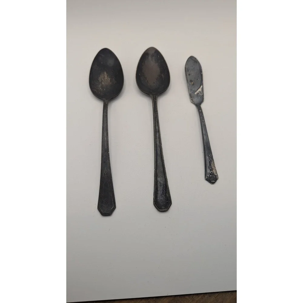 Vintage W Rogers Mfg Co Spoons Holmes & Edwards Butter‎ Spreader Silverplate 3pc